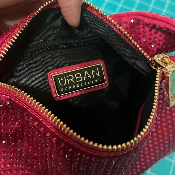 Urban Expressions Hot Pink Rhinestone Handbag #Barbie#Club#Halloween#Party - Picture 3 of 5